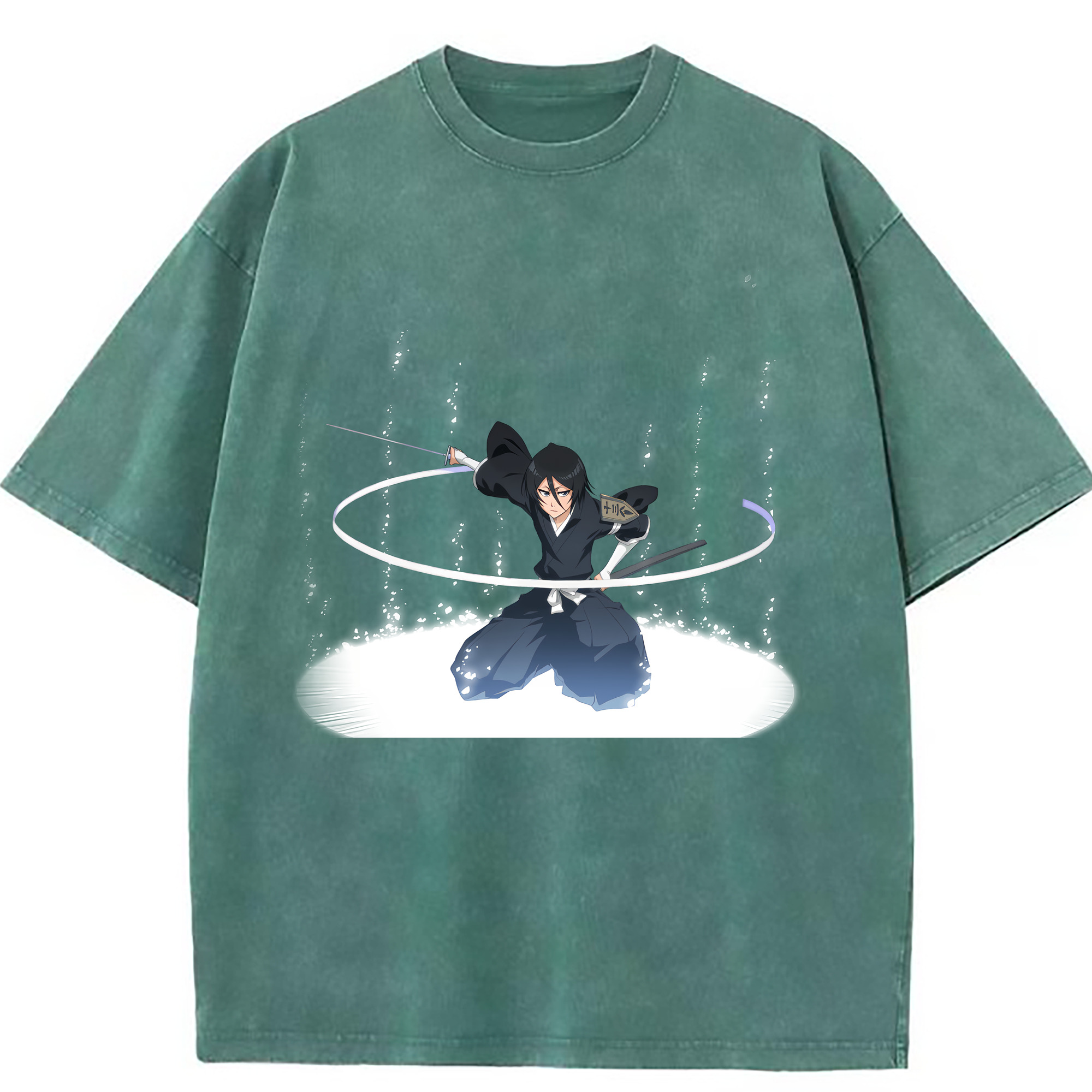 （画像用） ブリーチ 朽木ルキア BLEACH Kuchiki Rukia 綿100% ヴィンテージ風 半袖Tシャツ（フロントプリント）
